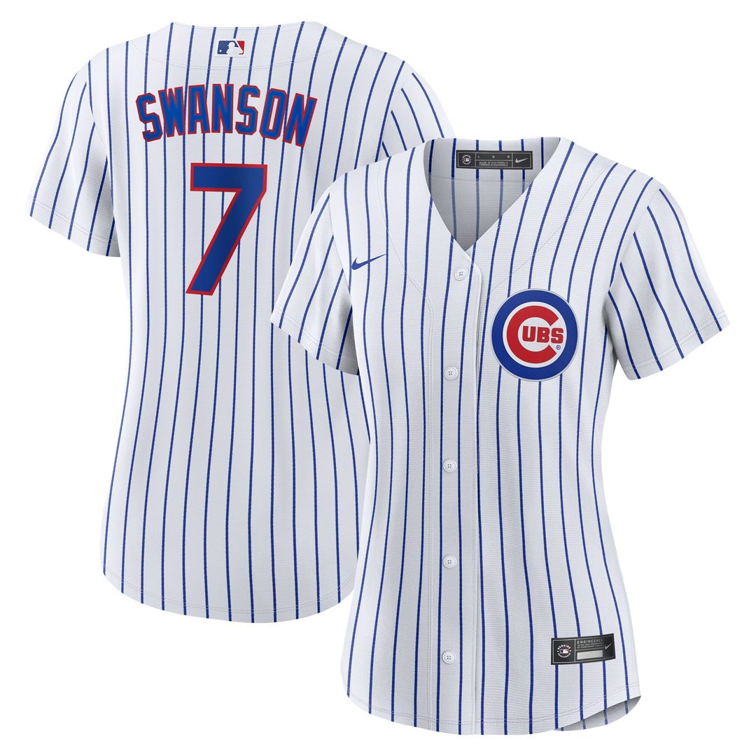 Chicago Cubs Dansby Swanson Nike Women's Home Replica Player Jersey - White/Royal Team Jersey Sports Fan Apparel