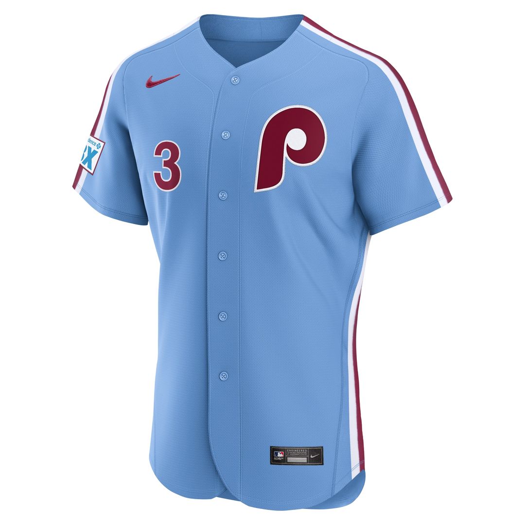 Philadelphia Phillies Bryce Harper Nike Alternate Authentic Sponsor Patch Jersey - Light Blue Team Jersey Sports Fan Apparel