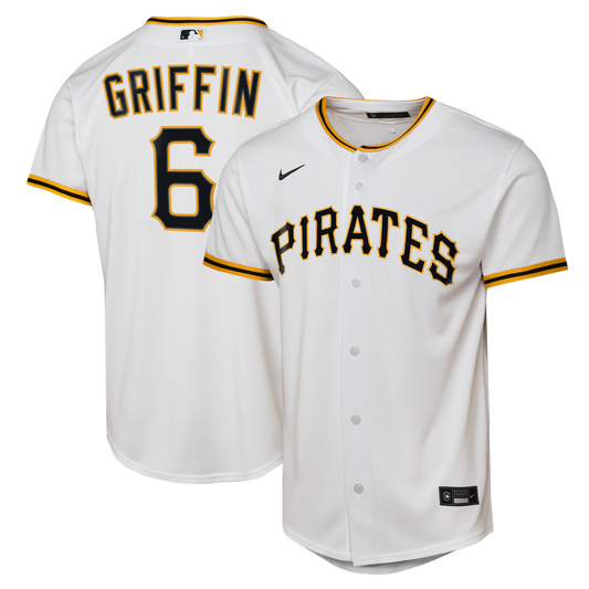 Pittsburgh Pirates Konnor Griffin Nike Youth Home Replica Jersey - White Team Jersey Sports Fan Apparel