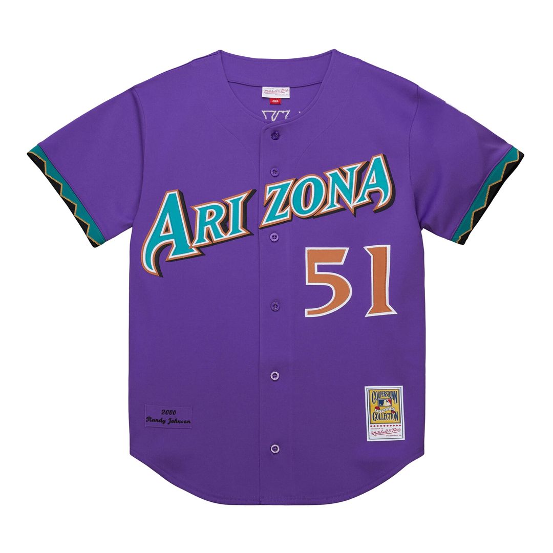 Arizona Diamondbacks Randy Johnson Mitchell & Ness 2000 Throwback Authentic Jersey - Purple Team Jersey Sports Fan Apparel