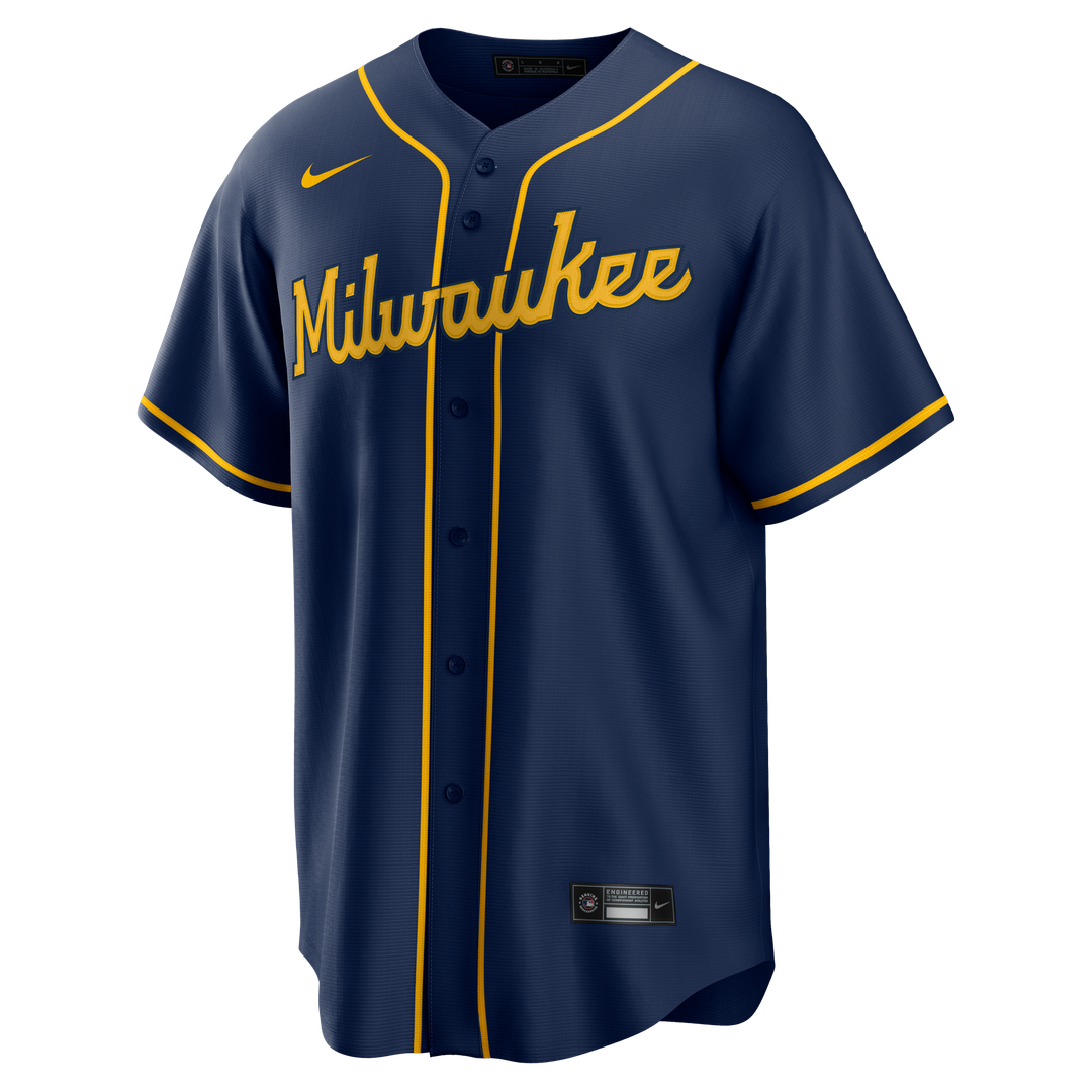 Milwaukee Brewers Nike Alternate Replica Team Jersey - Navy Team Jersey Sports Fan Apparel