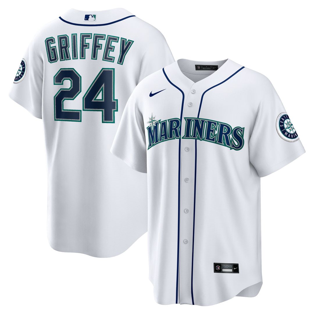 Seattle Mariners Ken Griffey Jr. Nike Home Replica Jersey - White Team Jersey Sports Fan Apparel