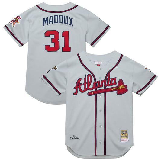 Atlanta Braves Greg Maddux Mitchell & Ness 1995 Throwback Authentic Jersey - Gray Team Jersey Sports Fan Apparel