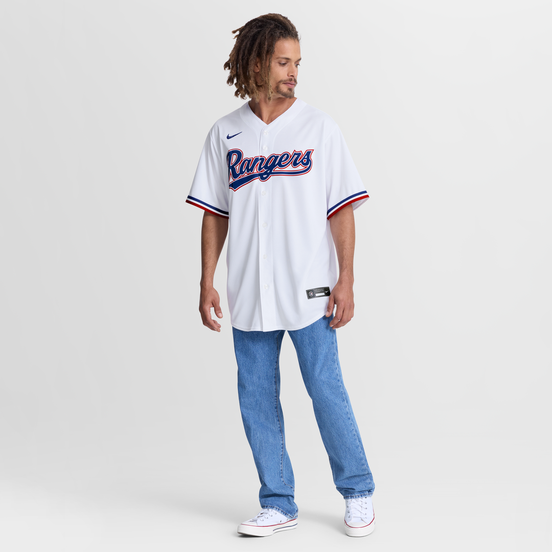 Texas Rangers Jake Burger Nike Home Replica Jersey - White Team Jersey Sports Fan Apparel