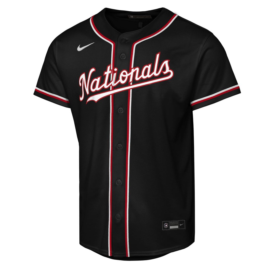 Washington Nationals James Wood Nike Youth Fashion Replica Player Jersey - Black Team Jersey Sports Fan Apparel