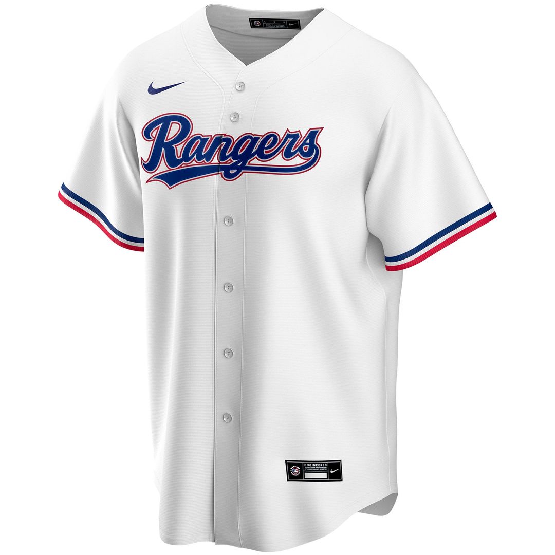 Texas Rangers Nike Home Replica Custom Jersey - White Team Jersey Sports Fan Apparel