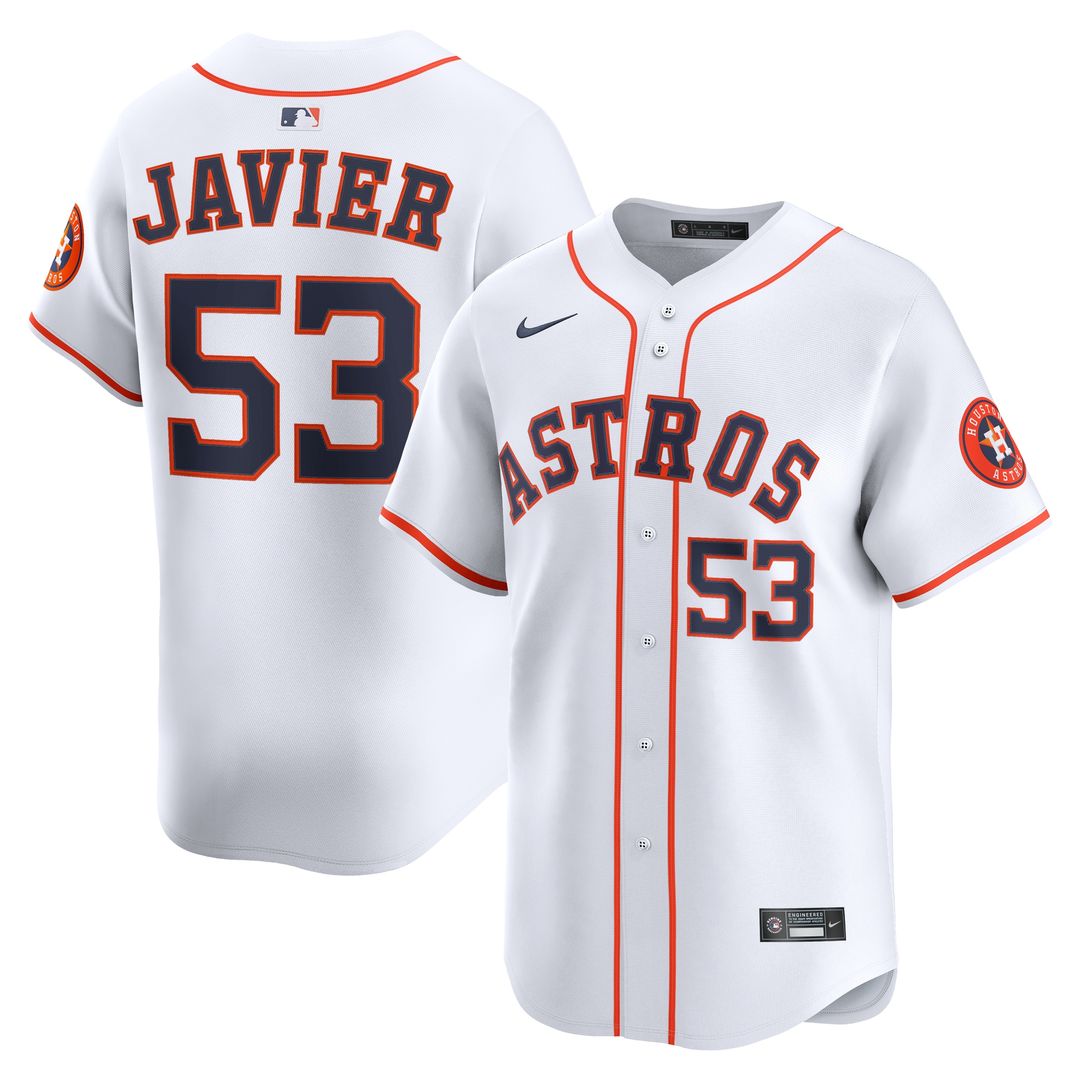 Houston Astros Cristian Javier Nike Home Limited Player Jersey - White Team Jersey Sports Fan Apparel