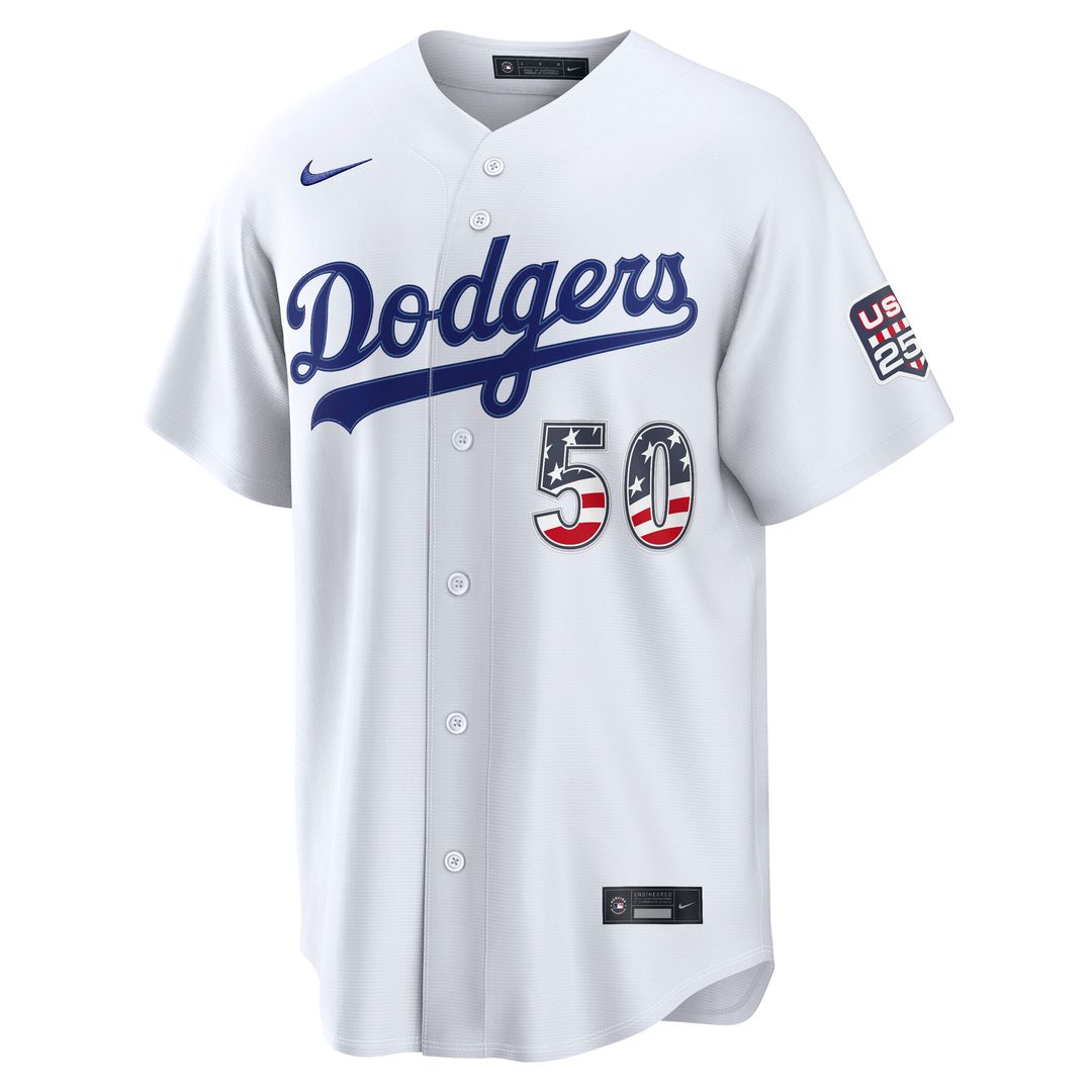 Los Angeles Dodgers Mookie Betts Nike USA 250 Fourth of July Home Stadium Jersey - White Team Jersey Sports Fan Apparel