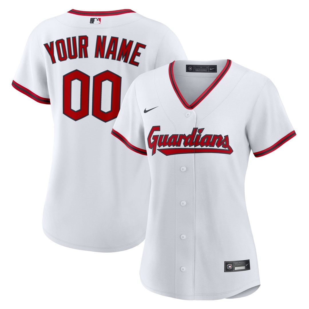 Cleveland Guardians Nike Women's Home Custom Replica 2.0 Jersey - White Team Jersey Sports Fan Apparel