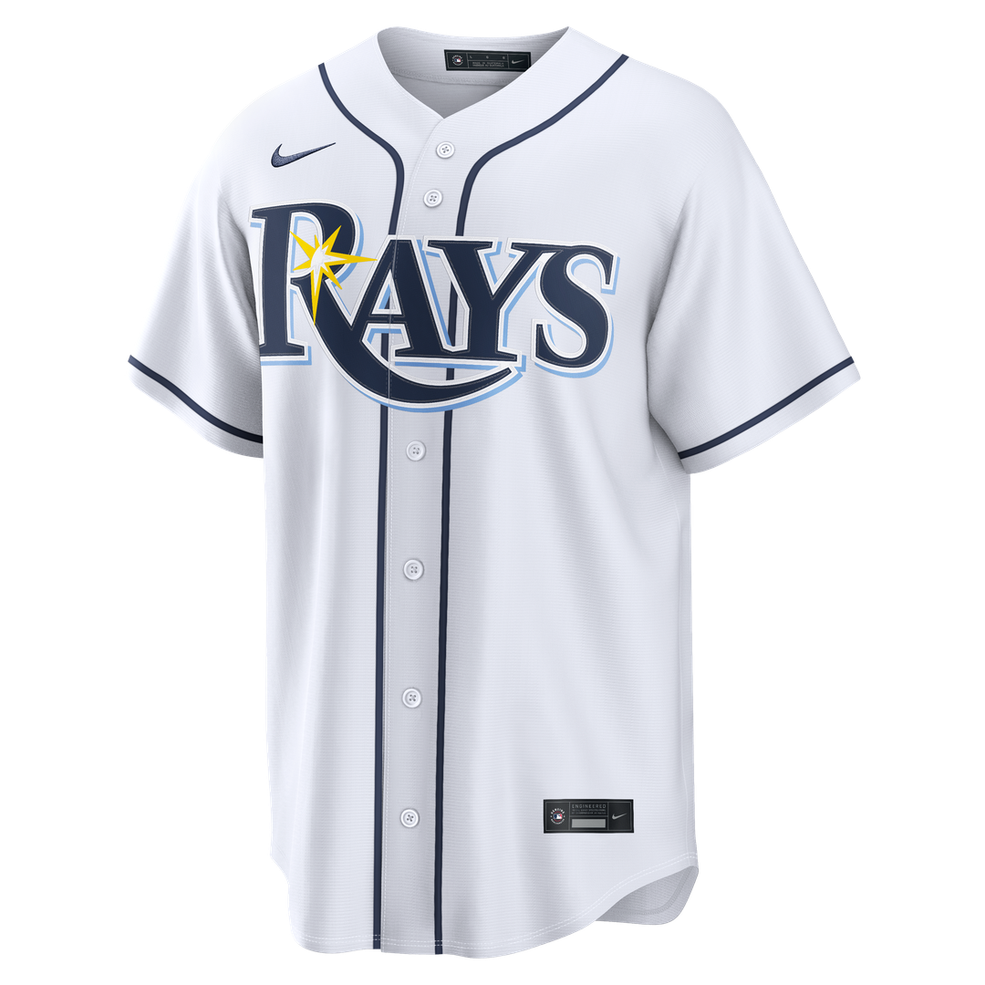 Tampa Bay Rays Junior Caminero Nike Home Replica Jersey - White Team Jersey Sports Fan Apparel