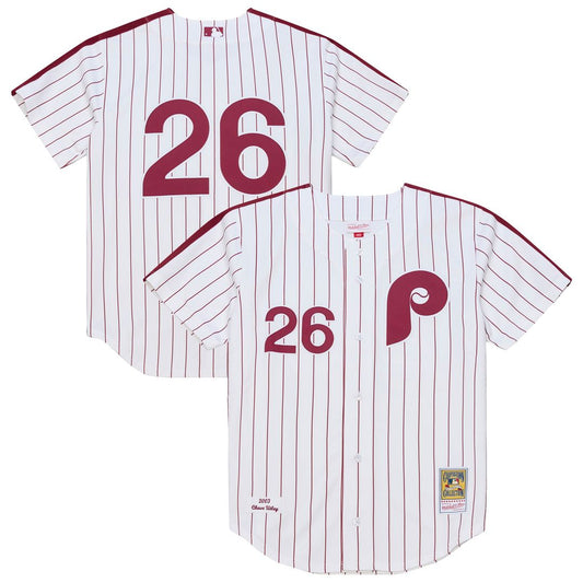 Philadelphia Phillies Chase Utley Mitchell & Ness 2003 Cooperstown Authentic Jersey - White Team Jersey Sports Fan Apparel