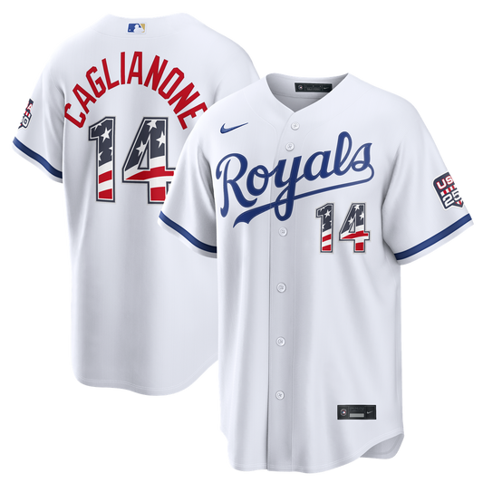 Kansas City Royals Jac Caglianone Nike USA 250 Fourth of July Home Stadium Jersey - White Team Jersey Sports Fan Apparel