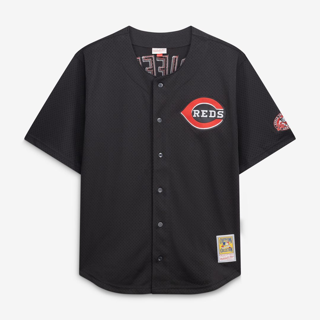 Cincinnati Reds Ken Griffey Jr. Mitchell & Ness Big & Tall Cooperstown Mesh Batting Practice Jersey - Black Team Jersey Sports Fan Apparel