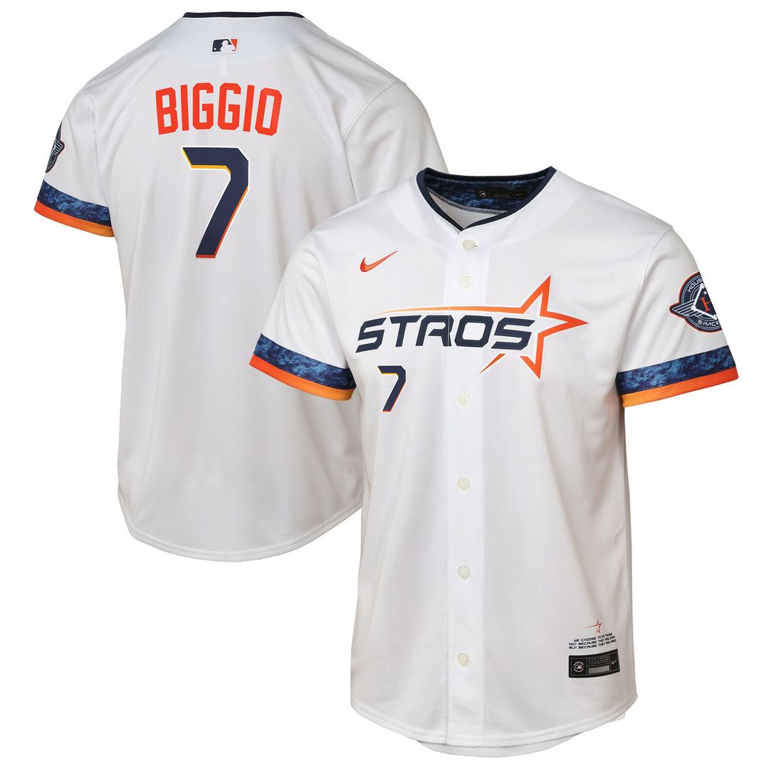 Houston Astros Craig Biggio Nike Youth 2025 City Connect Limited Player Jersey - White Team Jersey Sports Fan Apparel