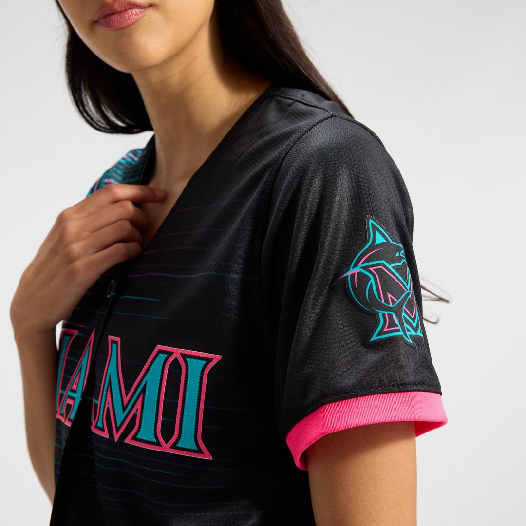 Miami Marlins Nike Women's 2025 City Connect Limited Jersey - Black Team Jersey Sports Fan Apparel