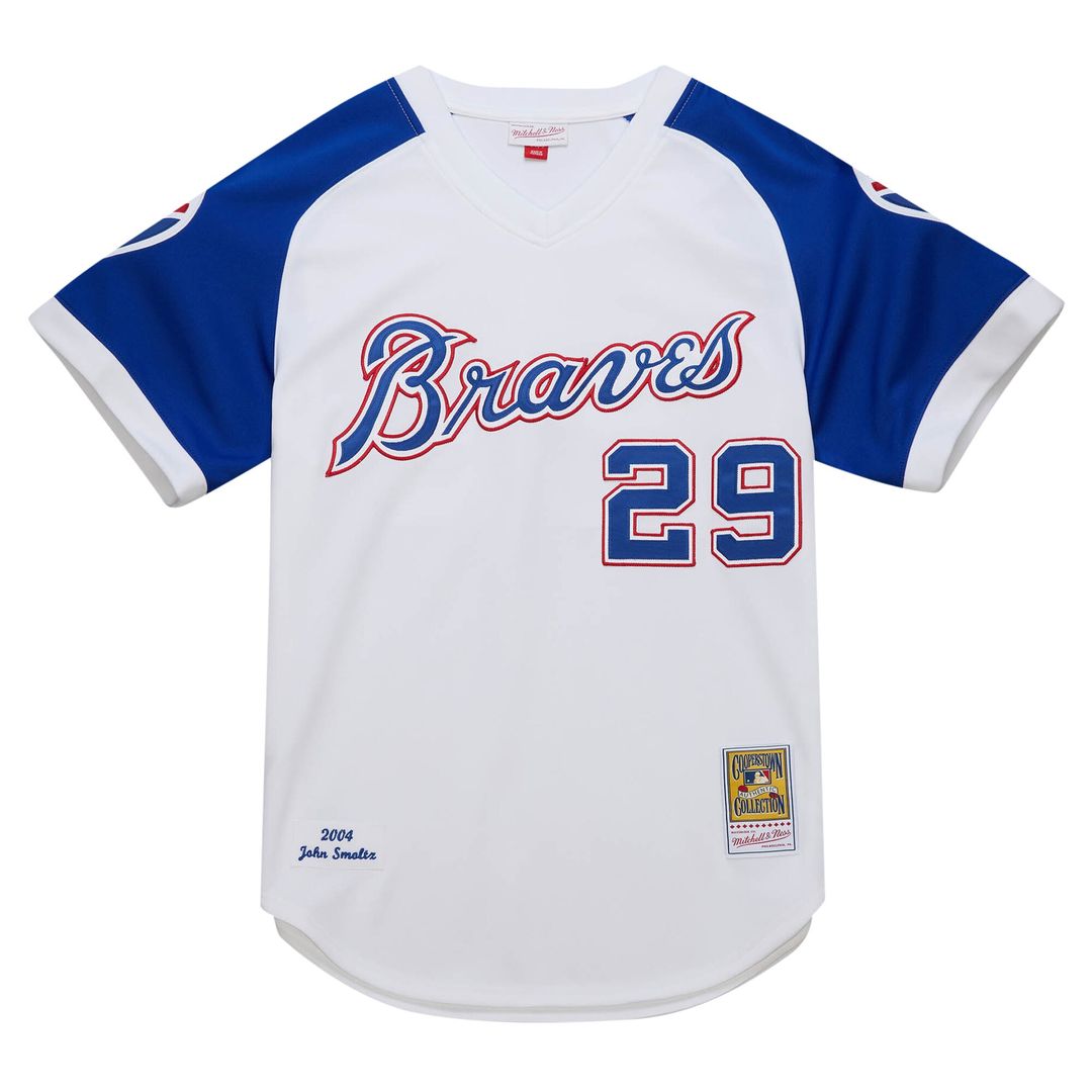 Atlanta Braves John Smoltz Mitchell & Ness 2004 Cooperstown Authentic Throwback Jersey - White Team Jersey Sports Fan Apparel