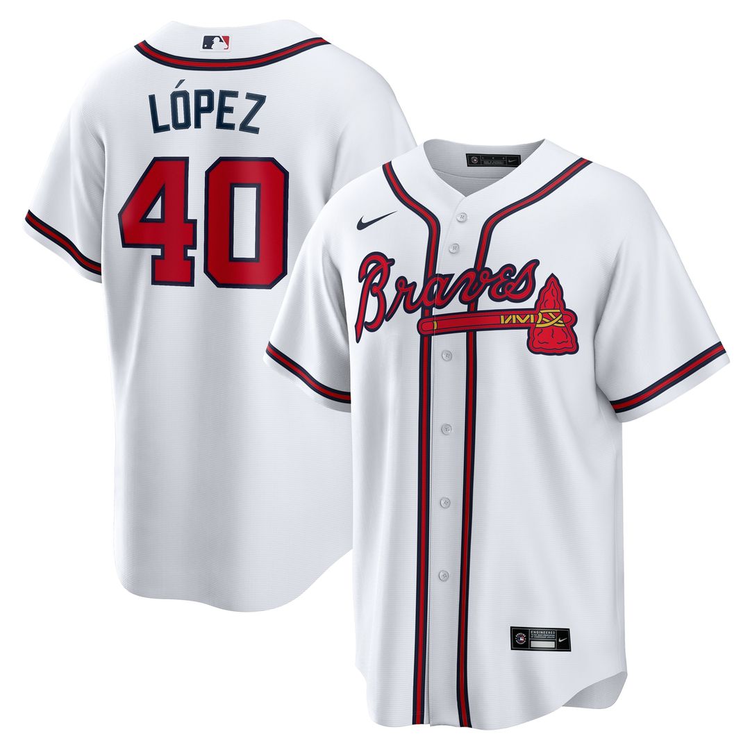Atlanta Braves Reynaldo Lopez Nike Home Replica Jersey - White Team Jersey Sports Fan Apparel