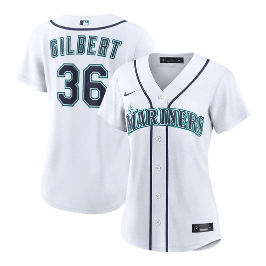 Seattle Mariners Logan Gilbert Nike Women's Home Replica Jersey - White Team Jersey Sports Fan Apparel