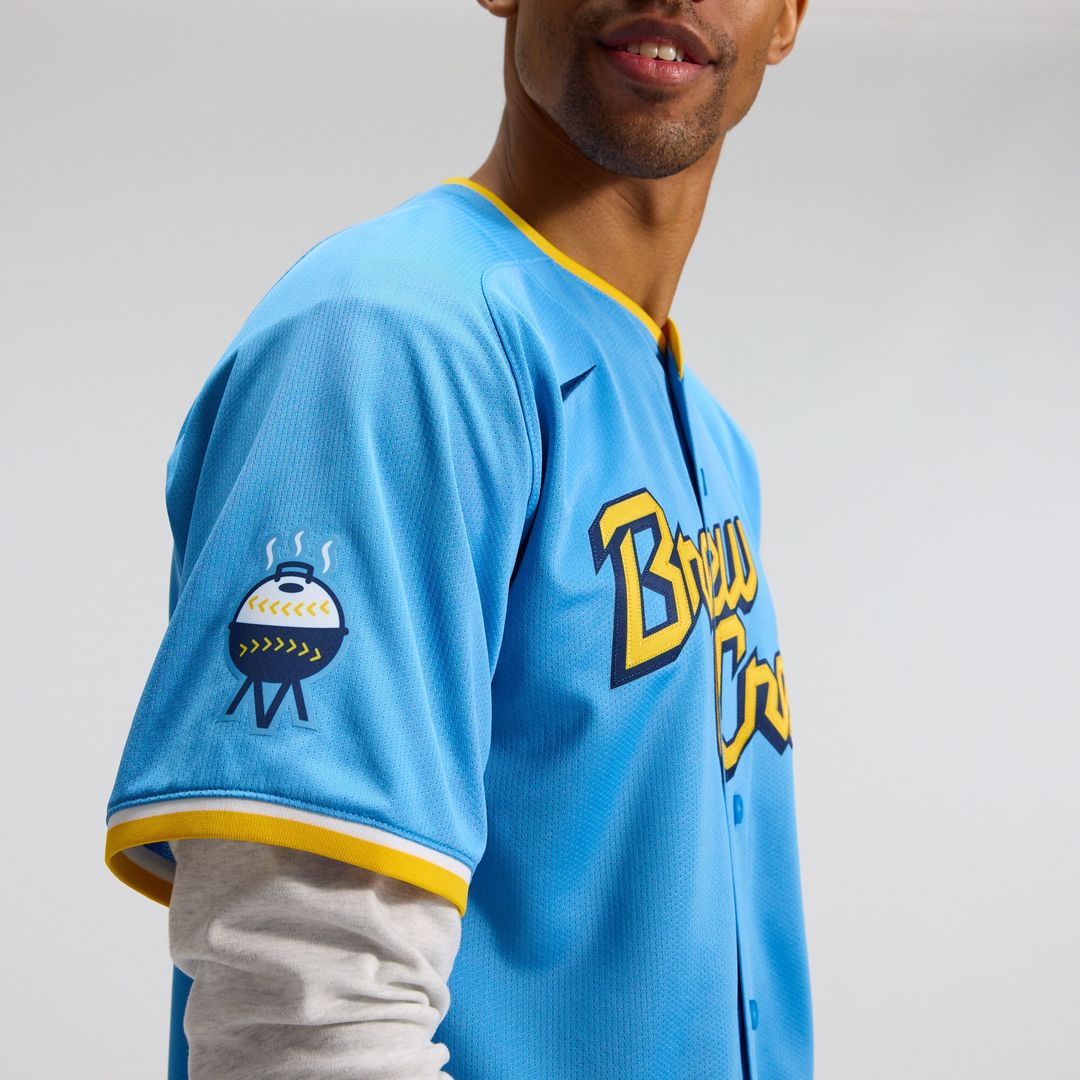 Milwaukee Brewers Nike City Connect Limited Jersey - Light Blue Team Jersey Sports Fan Apparel