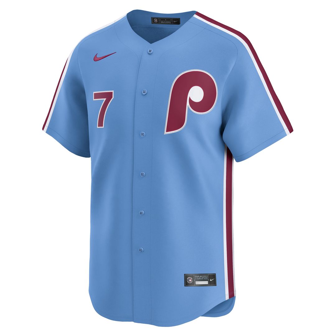 Philadelphia Phillies Trea Turner Nike Alternate Limited Player Jersey - Light Blue Team Jersey Sports Fan Apparel