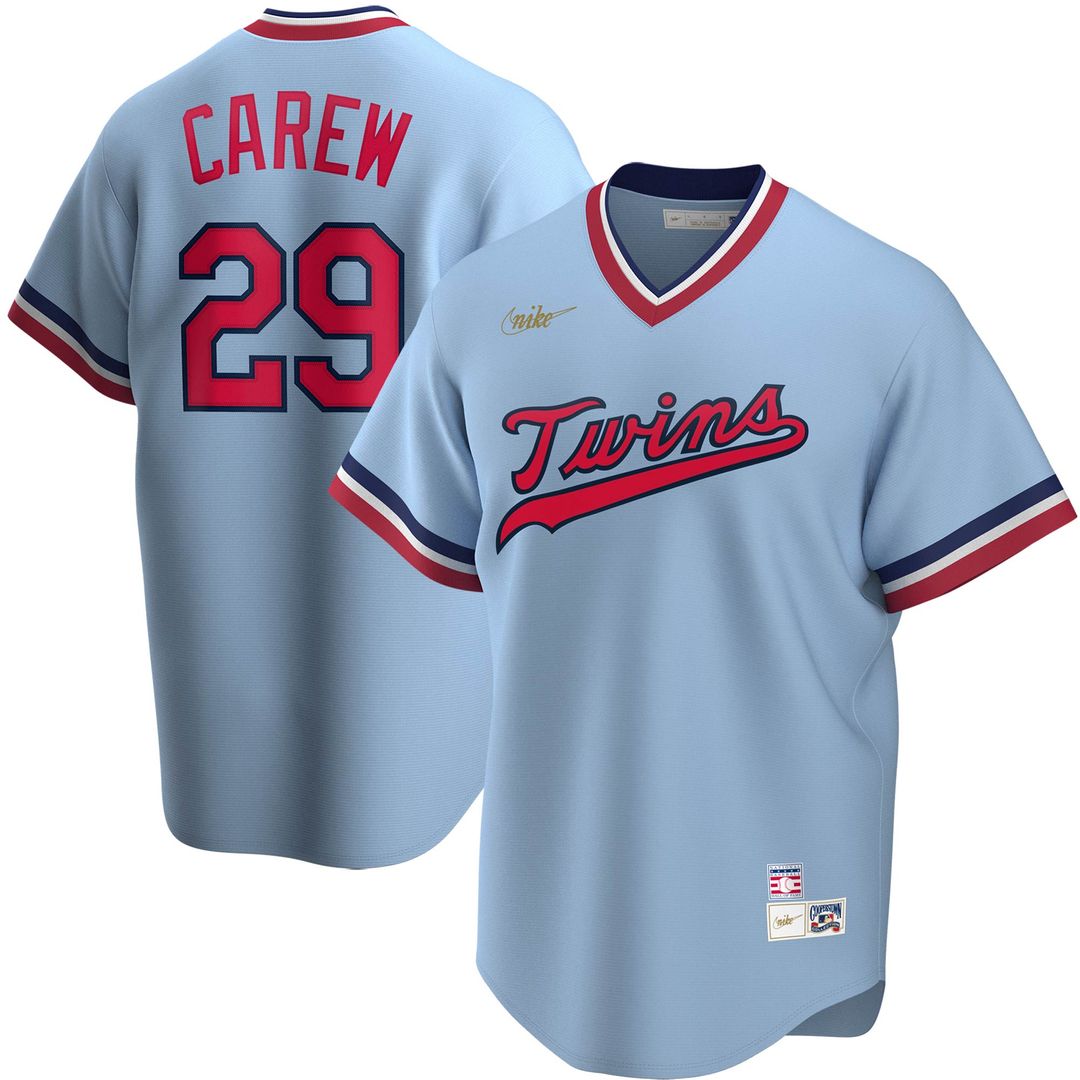 Minnesota Twins Rod Carew Nike Road Cooperstown Player Jersey - Light Blue Team Jersey Sports Fan Apparel