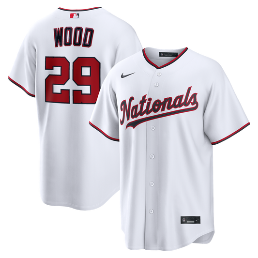 Washington Nationals James Wood Nike Home Replica Jersey - White Team Jersey Sports Fan Apparel