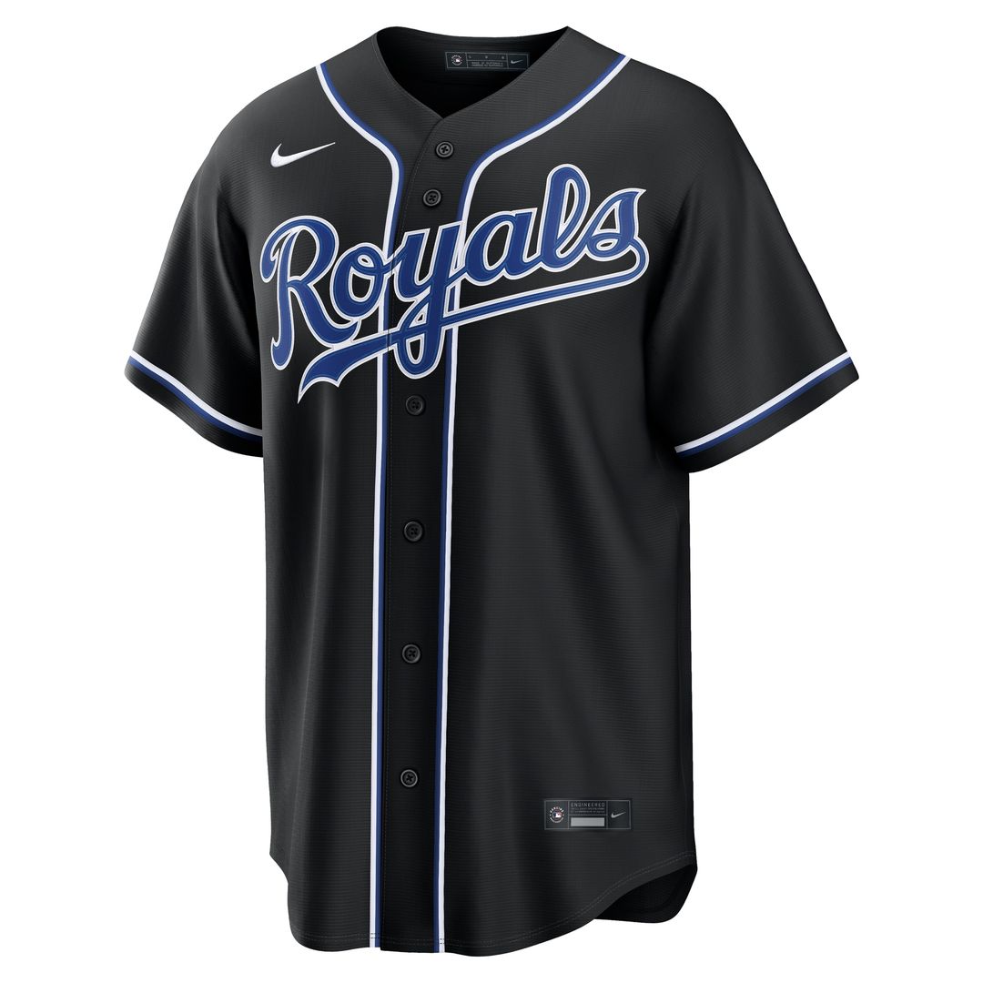 Kansas City Royals Bobby Witt Jr. Nike Fashion Replica Black Out Jersey Team Jersey Sports Fan Apparel