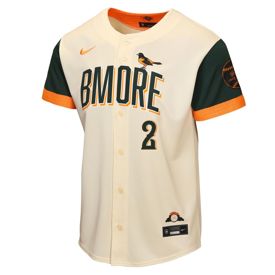 Baltimore Orioles Gunnar Henderson Nike Youth 2026 City Connect Stadium Jersey - Cream Team Jersey Sports Fan Apparel
