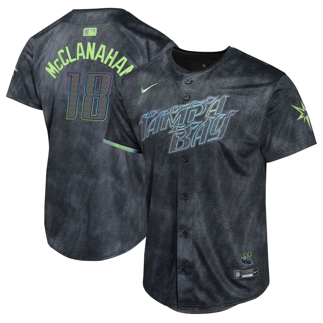 Tampa Bay Rays Shane McClanahan Nike Youth 2024 City Connect Limited Player Jersey - Charcoal Team Jersey Sports Fan Apparel