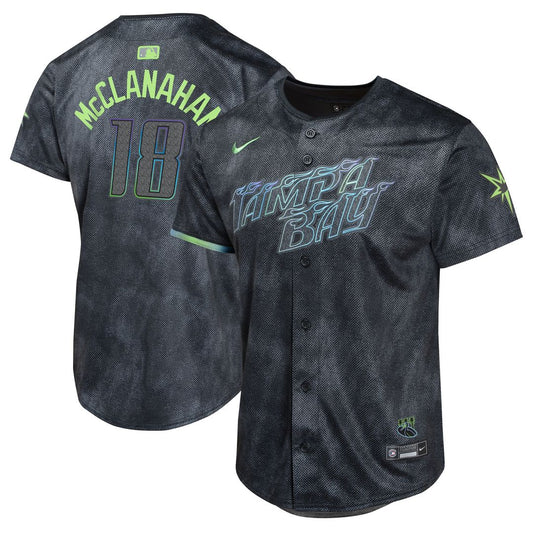 Tampa Bay Rays Shane McClanahan Nike Youth 2024 City Connect Limited Player Jersey - Charcoal Team Jersey Sports Fan Apparel