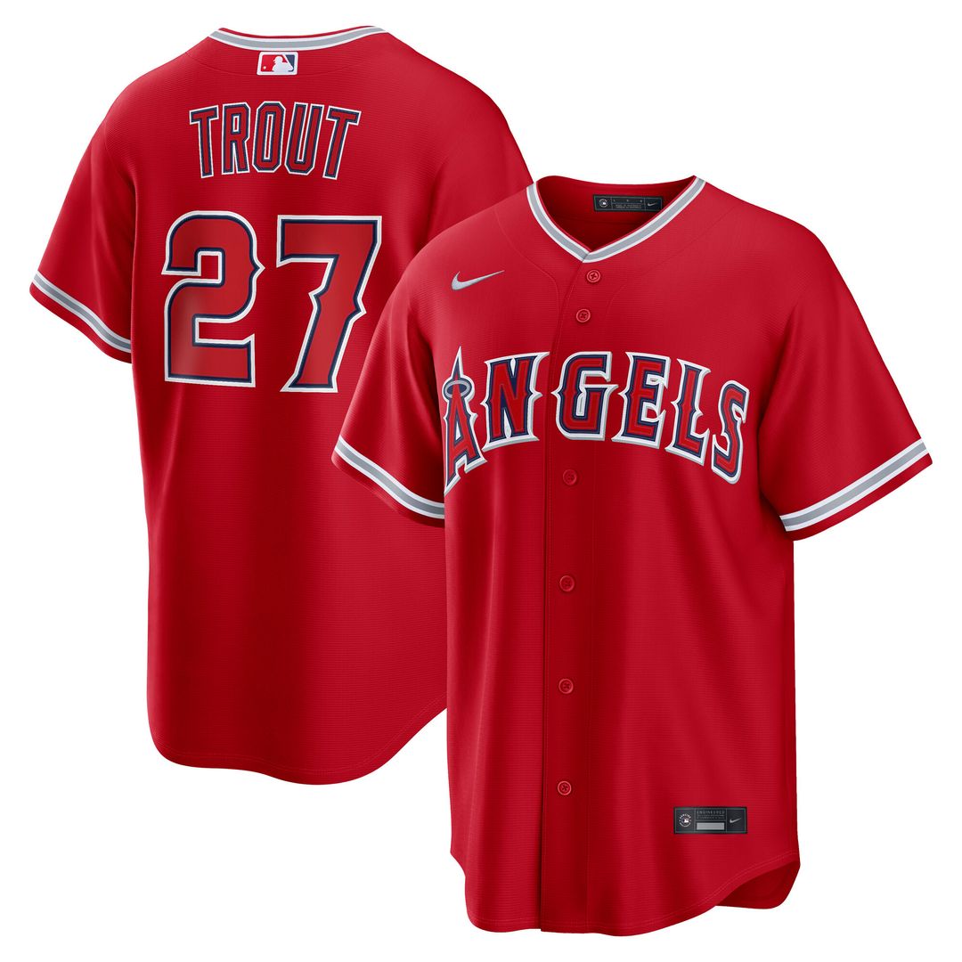 Los Angeles Angels Mike Trout Nike Alternate Replica Jersey - White Team Jersey Sports Fan Apparel
