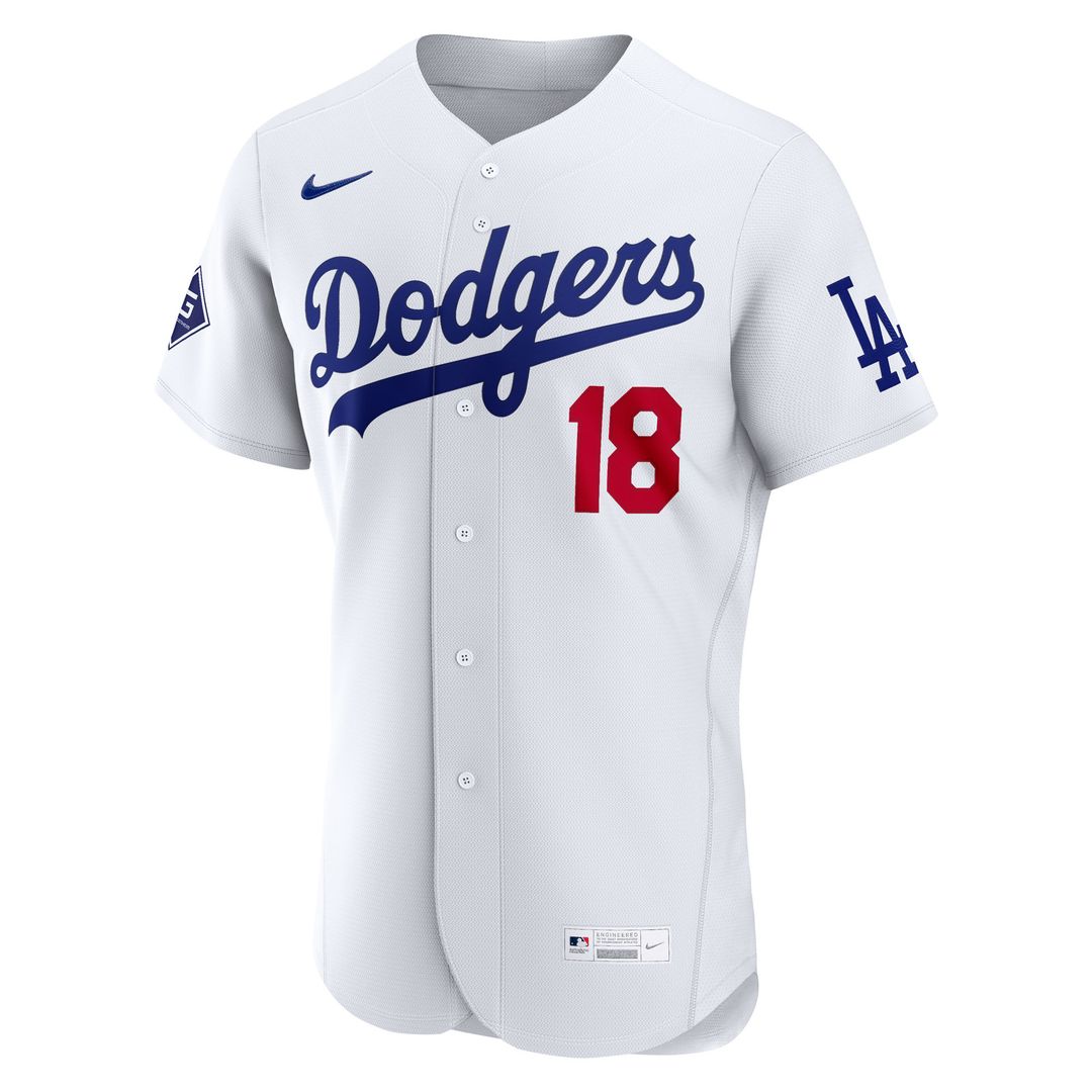 Los Angeles Dodgers Yoshinobu Yamamoto Nike Home Authentic Sponsor Patch Jersey - White Team Jersey Sports Fan Apparel