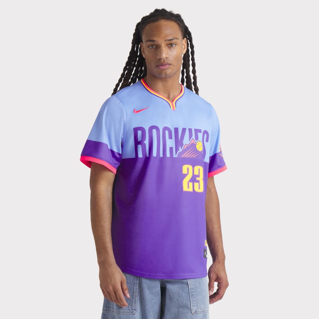 Colorado Rockies Kris Bryant Nike 2025 City Connect Limited Player Jersey - Purple/Light Blue Team Jersey Sports Fan Apparel