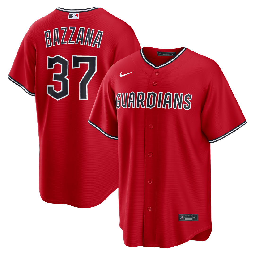 Cleveland Guardians Travis Bazzana Nike Alternate Replica Jersey - Red Team Jersey Sports Fan Apparel