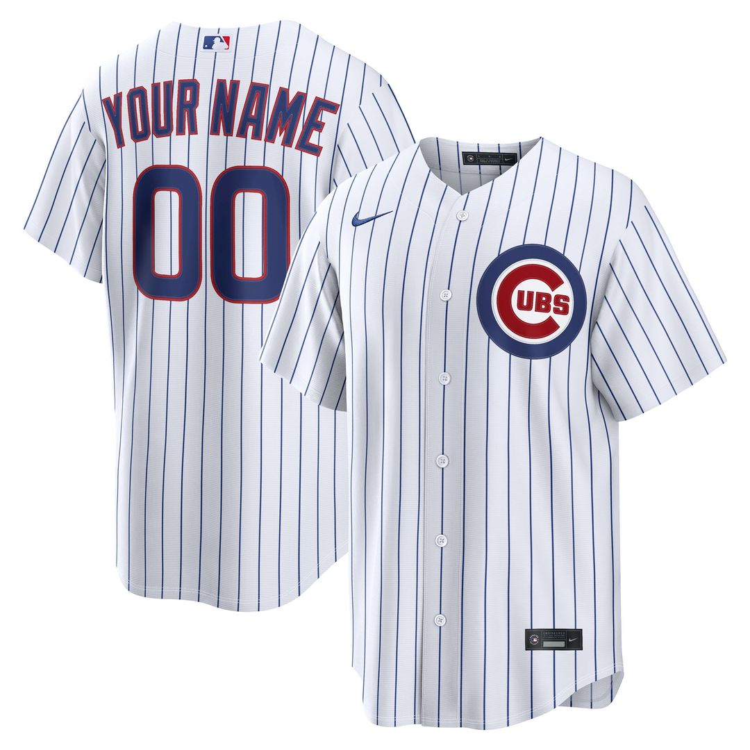 Chicago Cubs Nike Home Replica Custom Jersey - White Team Jersey Sports Fan Apparel