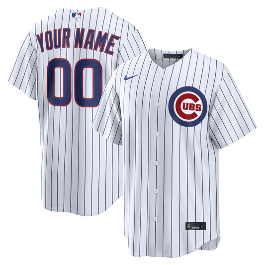 Chicago Cubs Nike Home Replica Custom Jersey - White Team Jersey Sports Fan Apparel