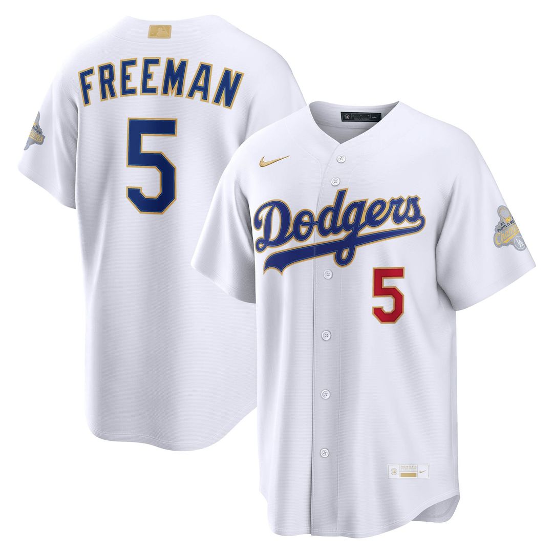 Los Angeles Dodgers Freddie Freeman Nike 2026 Gold Collection Stadium Jersey - White Team Jersey Sports Fan Apparel