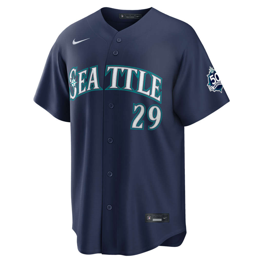 Seattle Mariners Cal Raleigh Nike Home Stadium 50th Season Patch Jersey - White Team Jersey Sports Fan Apparel