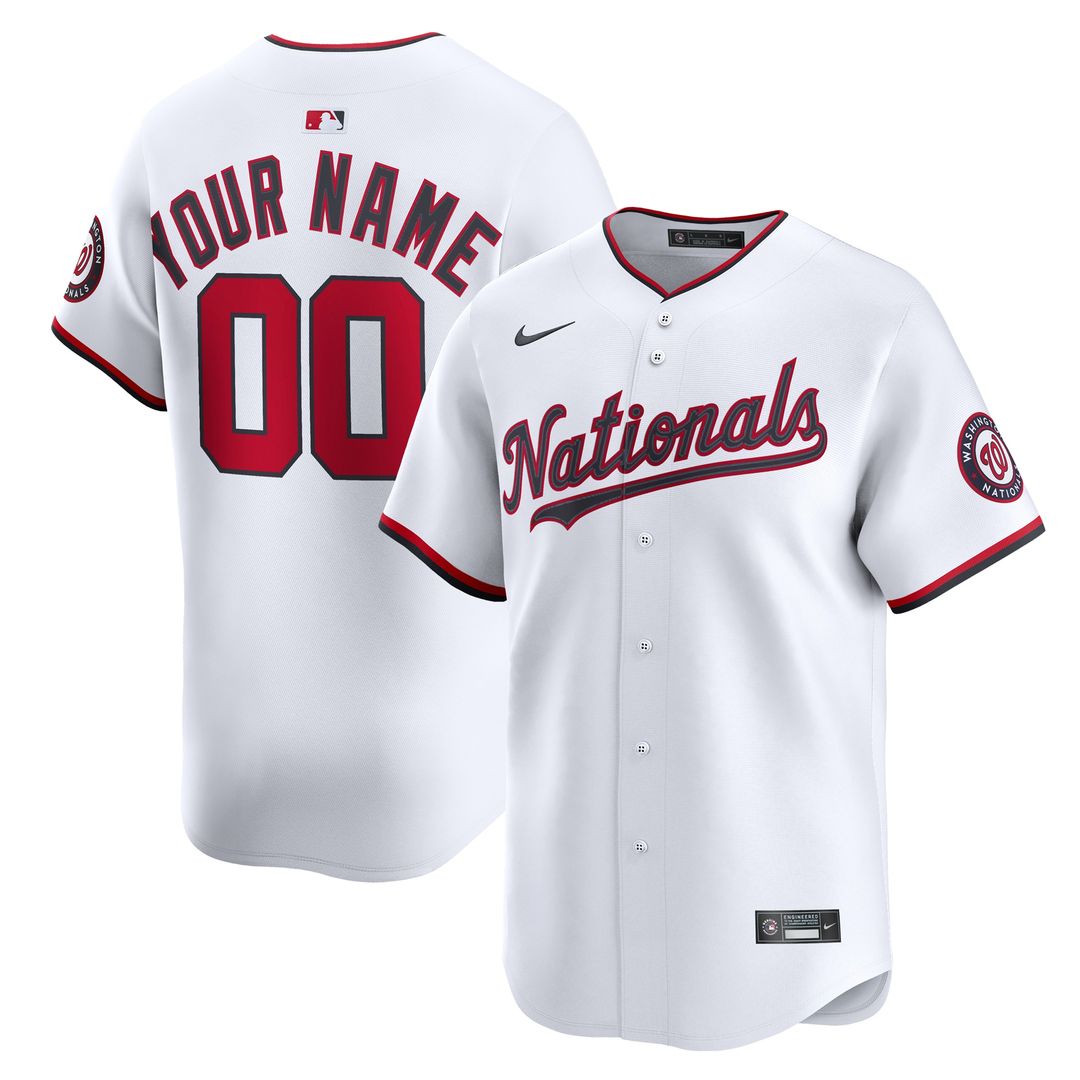 Washington Nationals Nike Home Limited Custom Jersey - White Team Jersey Sports Fan Apparel