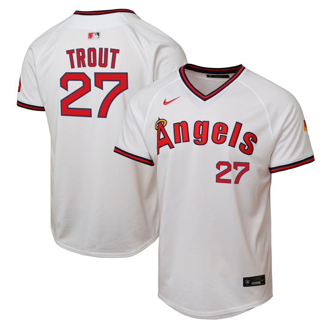 Los Angeles Angels Mike Trout Nike Youth Alternate 2 Limited Player Jersey - White Team Jersey Sports Fan Apparel