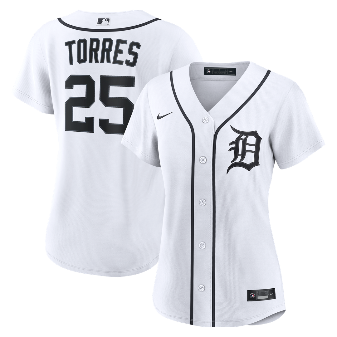 Detroit Tigers Gleyber Torres Nike Women's Home Replica Jersey - White Team Jersey Sports Fan Apparel