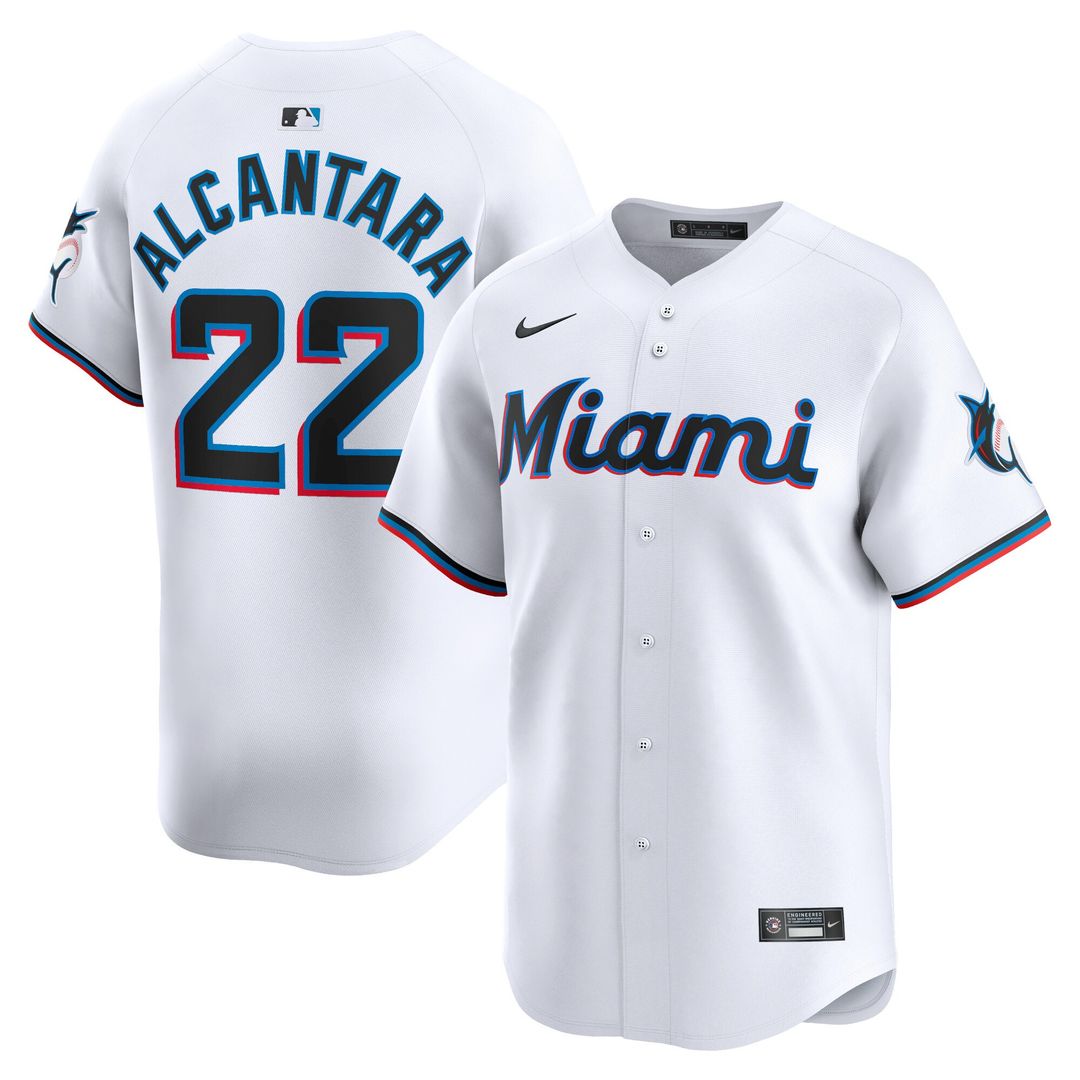 Miami Marlins Sandy Alcantara Nike Home Limited Player Jersey - White Team Jersey Sports Fan Apparel