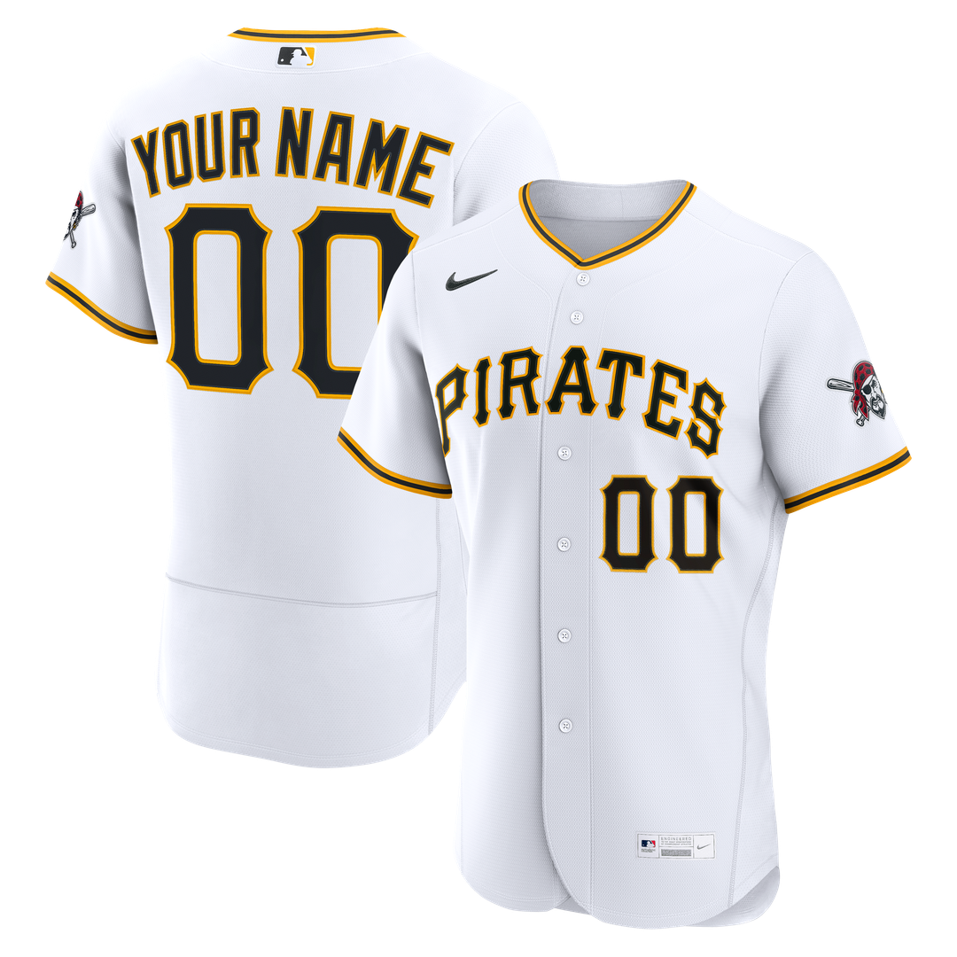 Pittsburgh Pirates Nike Home Authentic Custom Jersey - White Team Jersey Sports Fan Apparel
