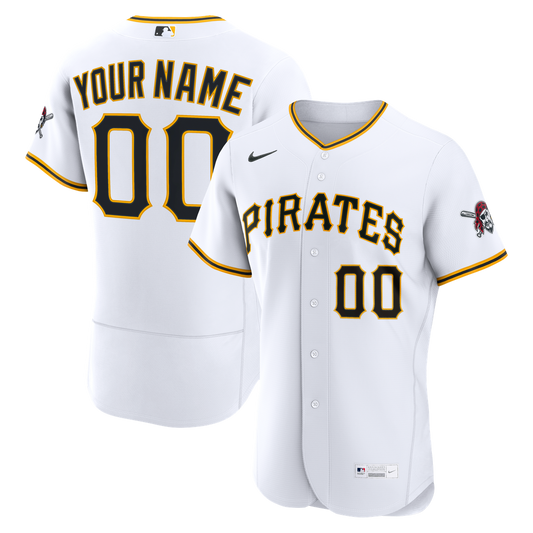 Pittsburgh Pirates Nike Home Authentic Custom Jersey - White Team Jersey Sports Fan Apparel