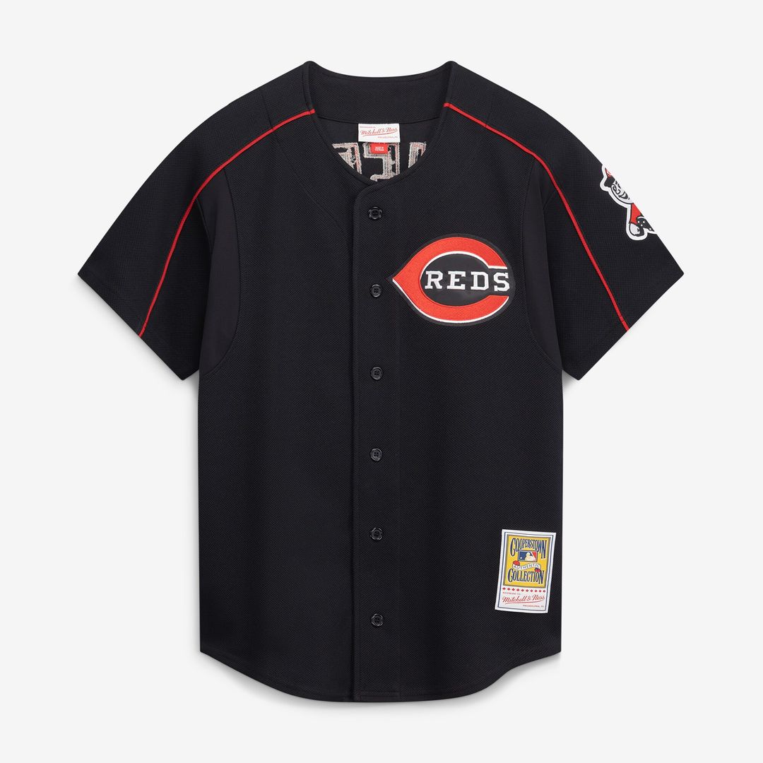 Cincinnati Reds Ken Griffey Jr. Mitchell & Ness Cooperstown Authentic Mesh Batting Practice Jersey - Black Team Jersey Sports Fan Apparel