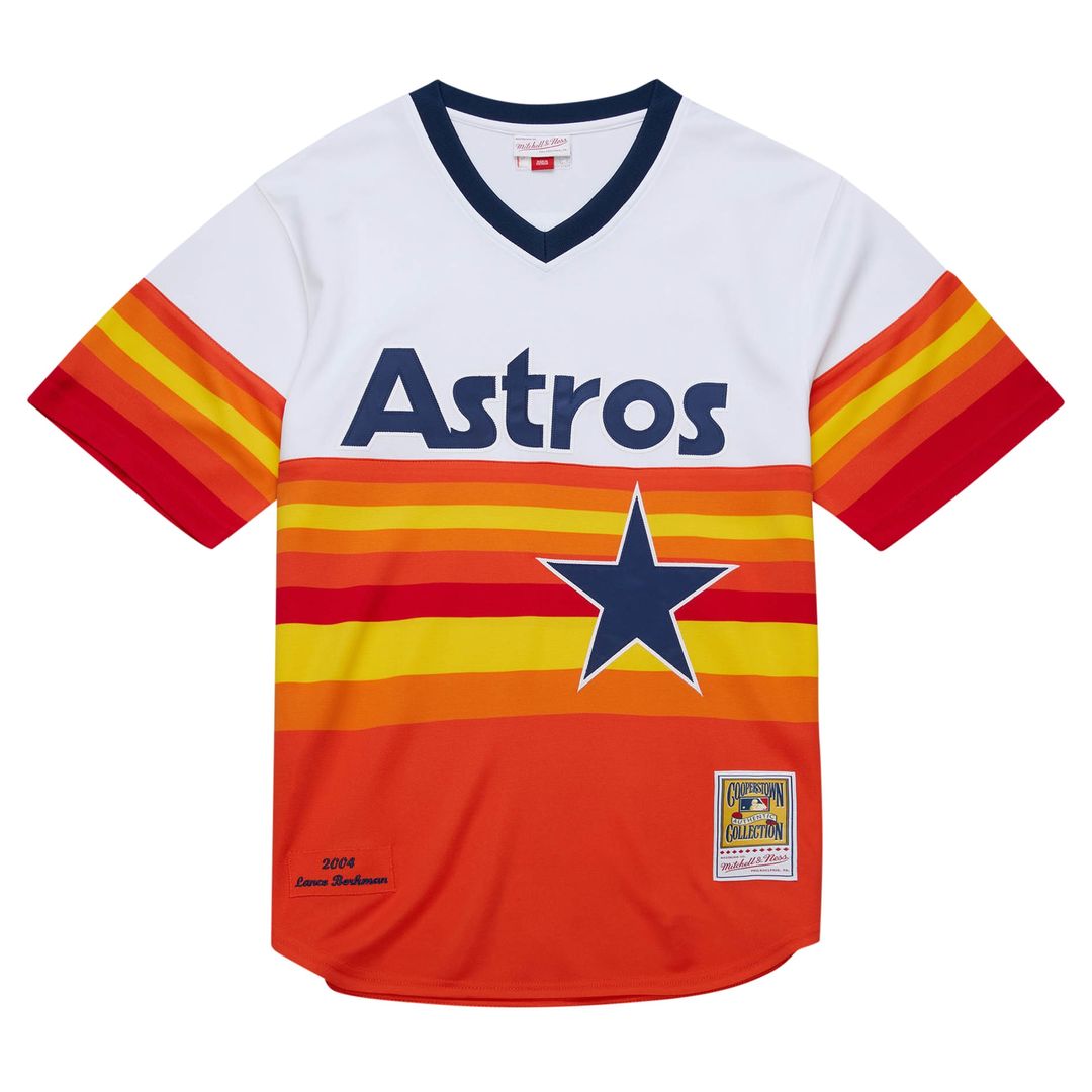 Houston Astros Lance Berkman Mitchell & Ness 2004 Cooperstown Authentic Throwback Jersey - White Team Jersey Sports Fan Apparel