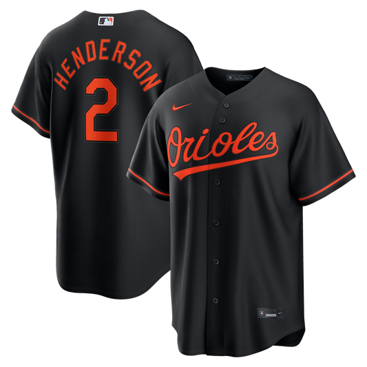 Baltimore Orioles Gunnar Henderson Nike Alternate Replica Jersey - Black Team Jersey Sports Fan Apparel