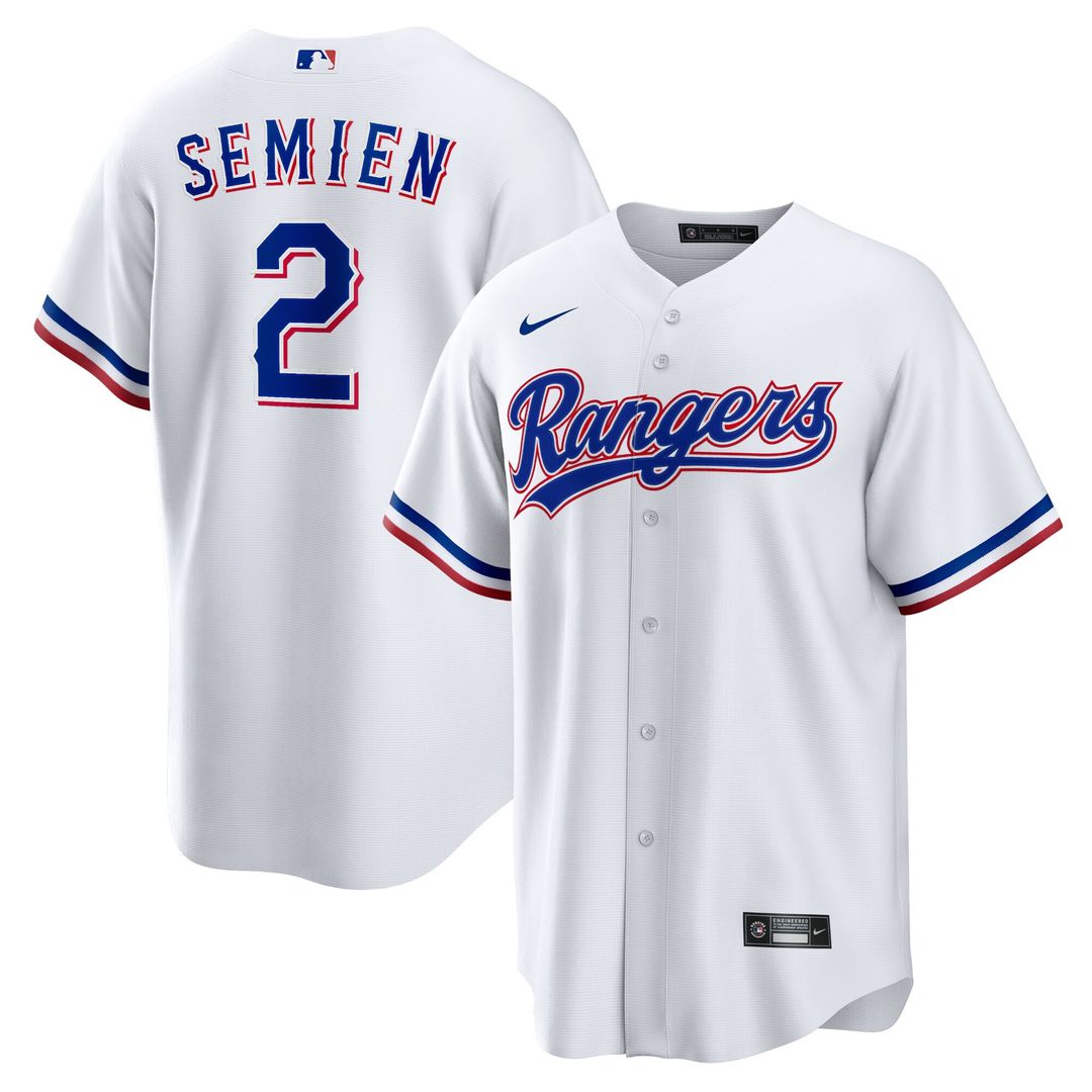 Texas Rangers Marcus Semien Nike Home Replica Player Jersey - White Team Jersey Sports Fan Apparel